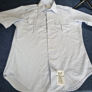 Defense Logistics Agency USAF AF Blue 1550 Short Sleeve Uniform Shirt Size 16
